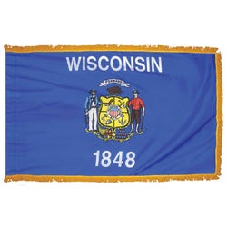 Annin Nylon Wisconsin Indoor State Flag, 3 X 5 ft, Item Number 023378