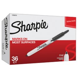Sharpie Retractable Permanent Markers, Fine Point, Black, Pack of 36 Item Number 1597329