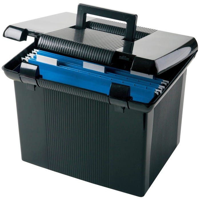 Pendaflex Portable File Box, 13-3/4 x 11-1/2 x 11 Inches, Black