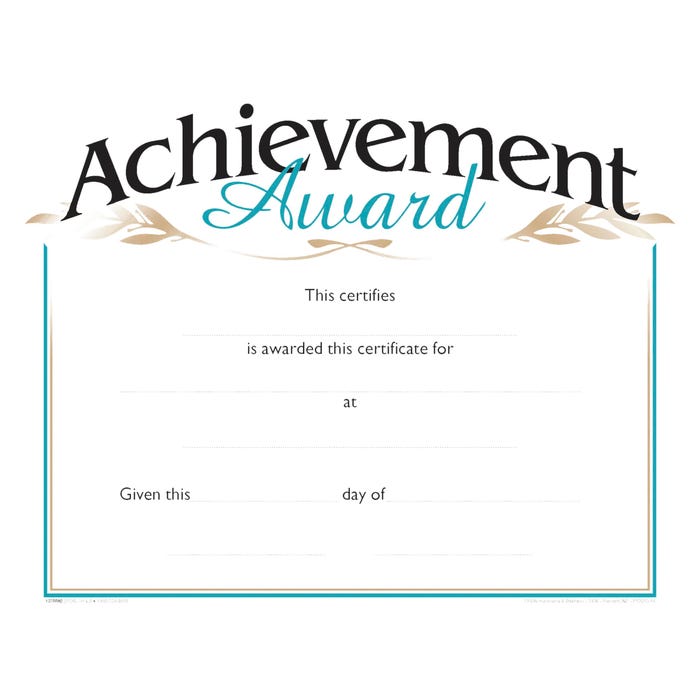 Achieve It! Raised Print Achievement Recognition Award, 11 x 8-1/2 inches, Pack of 25