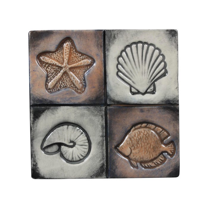 Mayco Clay Design Press Tool, Seaside Designs, 1-3/4 Inches, Set of 4