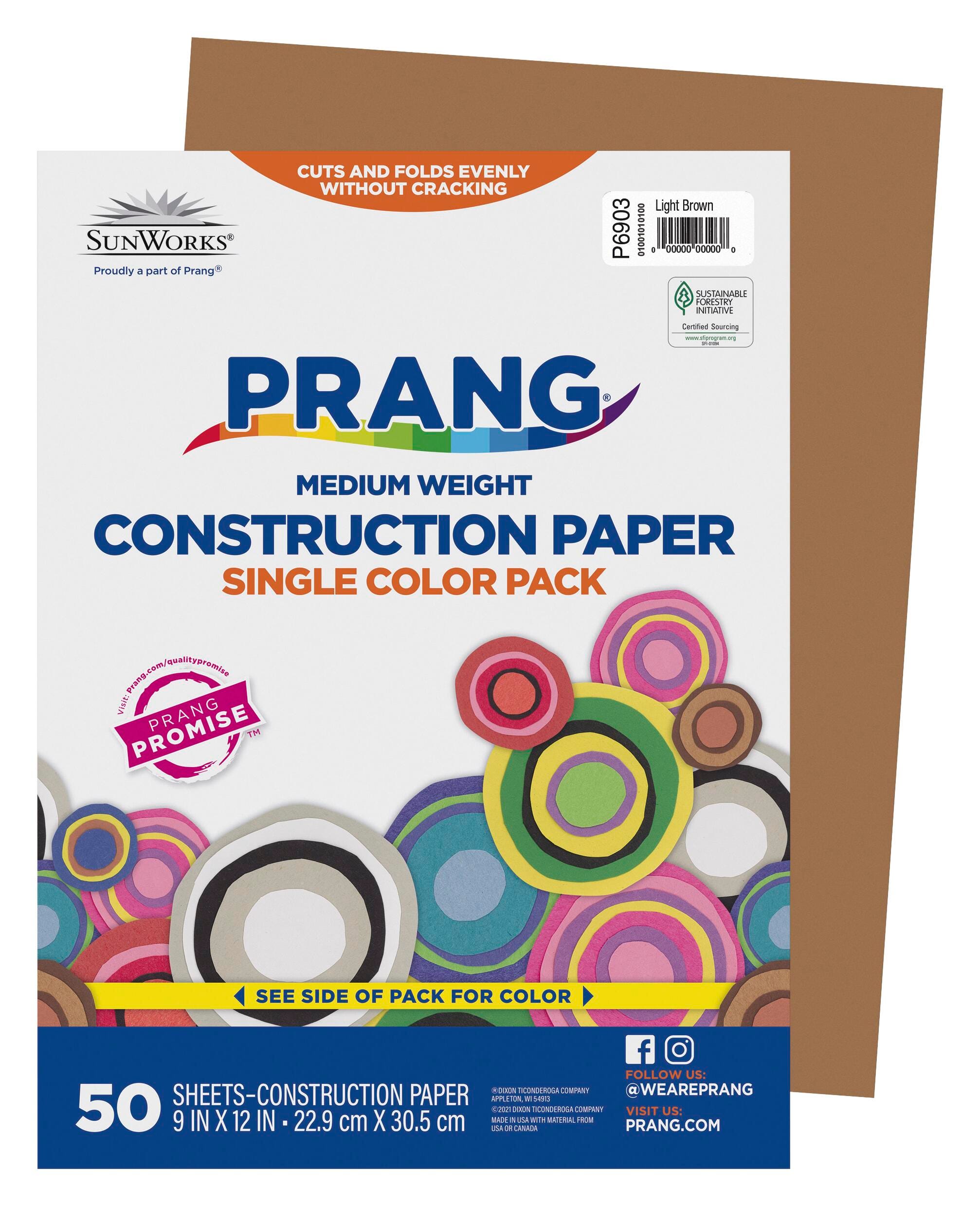 Prang Medium Weight Construction Paper, 9 x 12 Inches, Light Brown, 50 Sheets Item Number 1506440