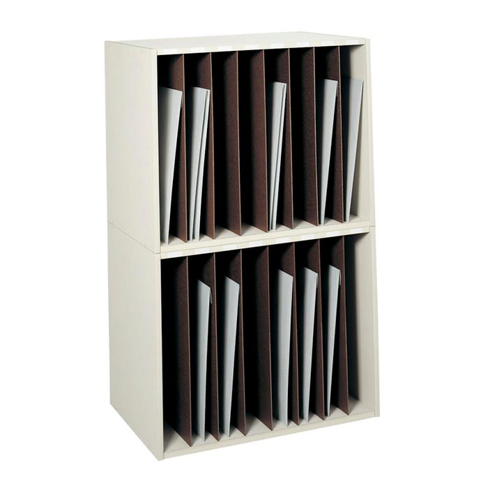 Safco Art Rack with Dividers, 36 x 24-1/4 x 29 Inches, Putty