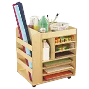 Childcraft Mobile Art Cart with Storage Shelves