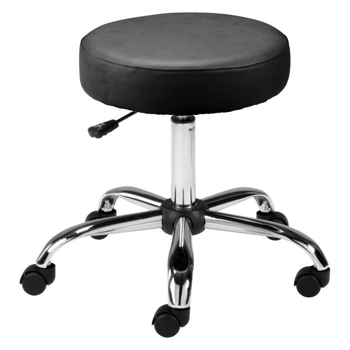 Classroom Select Pneumatic Round Stool, 17-22 1/2 Inch Seat, Vinyl, Black