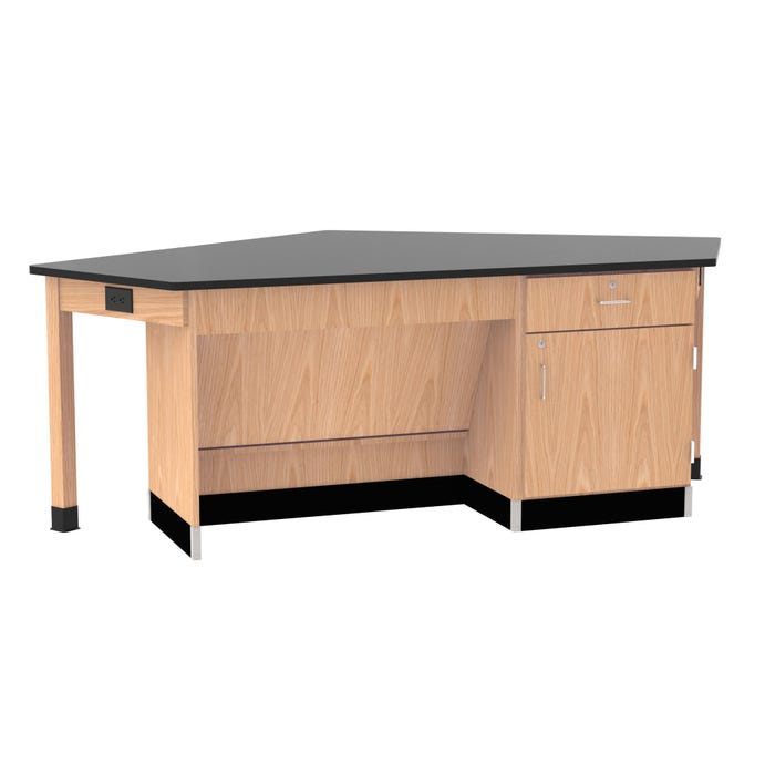 Diversified Woodcrafts Forward Vision ADA Workstation with Door/Drawer, 8 Feet x 50 x 34 Inches, Oak, Epoxy Resin Top