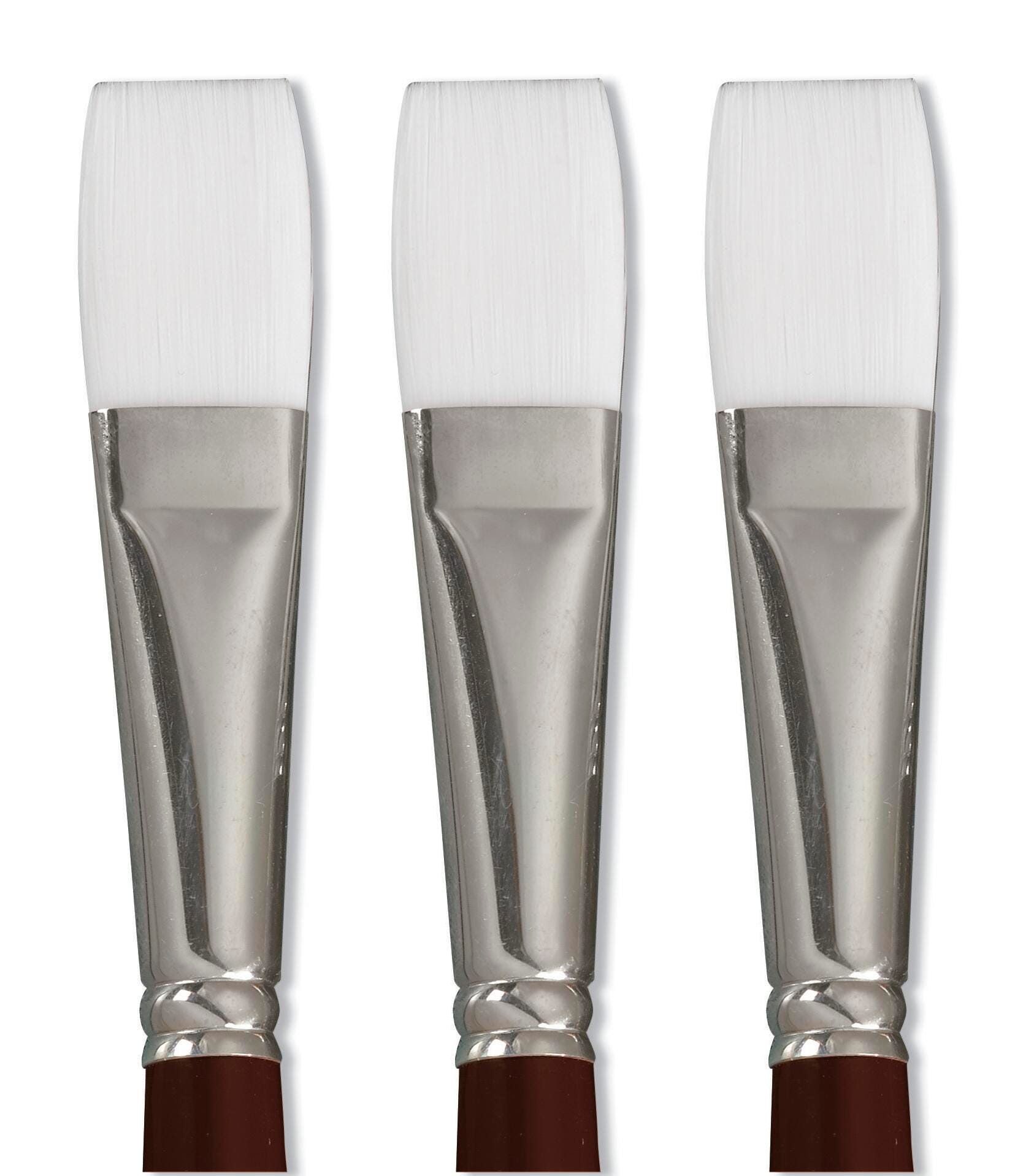 Sax Optimum White Taklon Synthetic Paint Brushes, Bright, Size 12, Set of 3 1567540