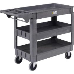 Global Industrial 3-Shelf Utility Cart, Gray, 500-Pound Capacity