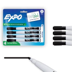 EXPO Magnetic Dry Erase Marker, Black, Fine, Pack of 4 2162064