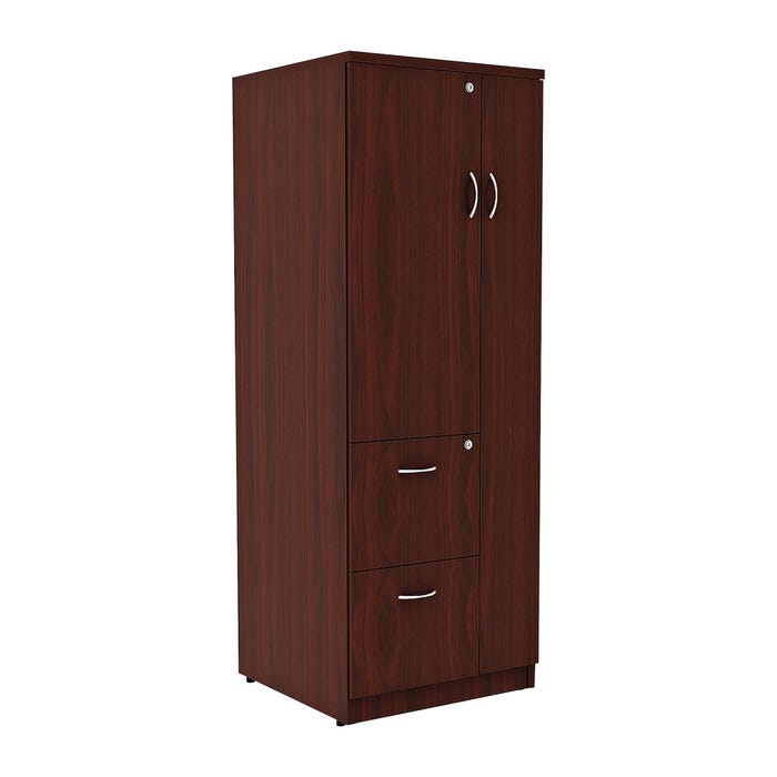 Lorell Essentials Laminate Storage Cabinet, 23-5/8 x 23-5/8 x 65-5/8 Inches, Mahogany