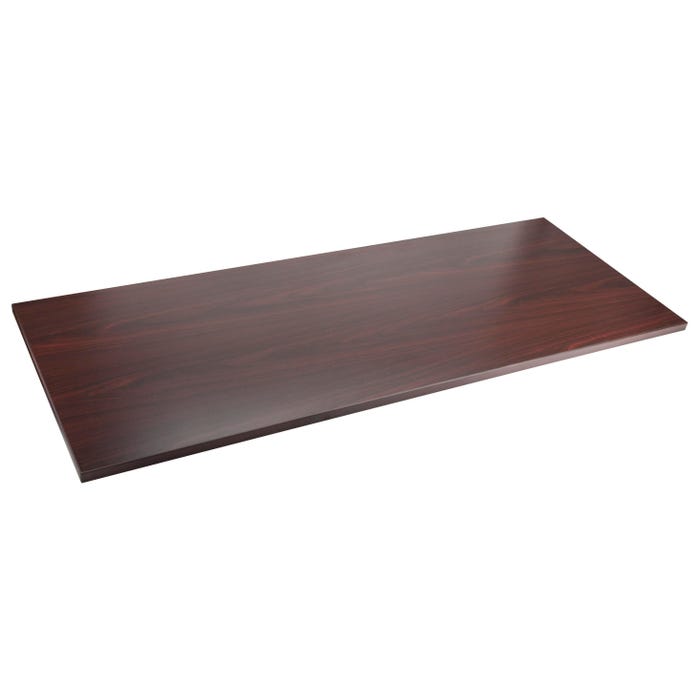 Lorell Quadro Sit/Stand Straight Edge Mahogany Tabletop, Adjustable Height, 72 x 24 x 1 Inches, Mahogany