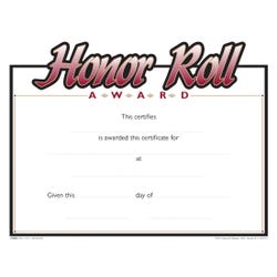 Hammond & Stephens Raised Print Honor Roll Recognition Award, 11 x 8-1/2 inches, Pack of 25, Item Number 2103088