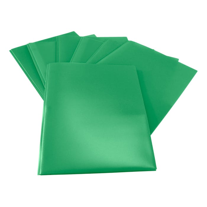 School Smart 2-Pocket Poly Folders with Fasteners, Green, Pack of 25