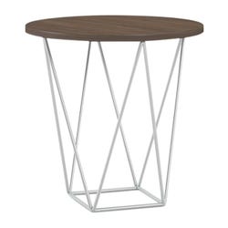 AIS Prisma Side Table, Silver Frame, 20 Dia x 21 H in 4002594