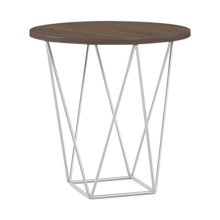 AIS Prisma Side Table, Silver Frame, 20 Inch Diameter