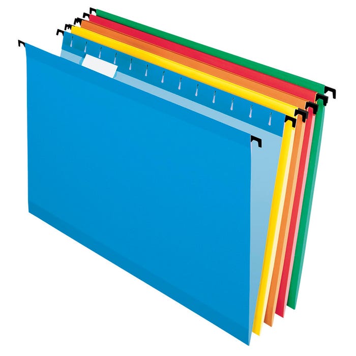 Pendaflex SureHook Hanging File Folders, Legal Size, 1/5 Cut Tabs, Assorted Colors, Set of 20