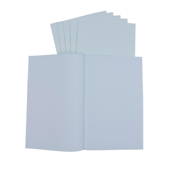 School Smart Blank Books, 11 x 17 Inches, White, 6 Sheets, Pack of 6