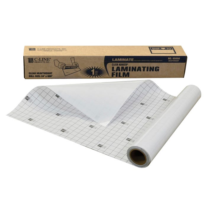 C-Line Cleer Adheer Laminating Film Roll, 24 x 600 Inches