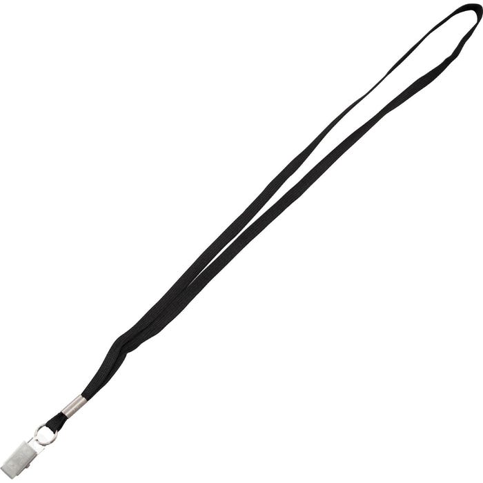 Advantus Lanyards, w/Metal Clip, 3/8 Inches Thick, 36 Inches L, 100/Box, Black