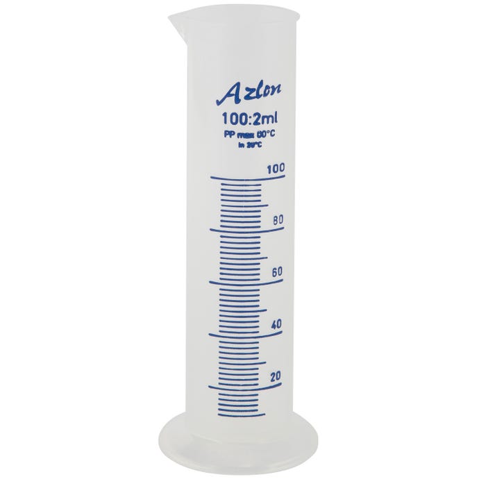 Azlon Squat Form Printed Polypropylene Cylinders, 100 mL, Pack of 5