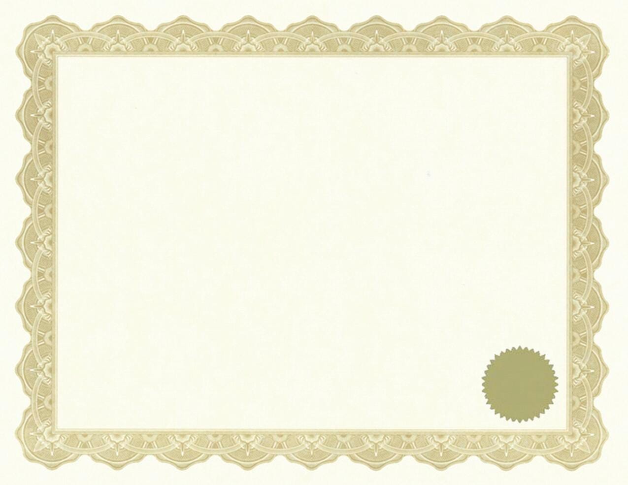 Geographics Printable Certificate with Seals, 11 x 8-1/2 inches, Optima Gold, Pack of 25, Item Number 1441614