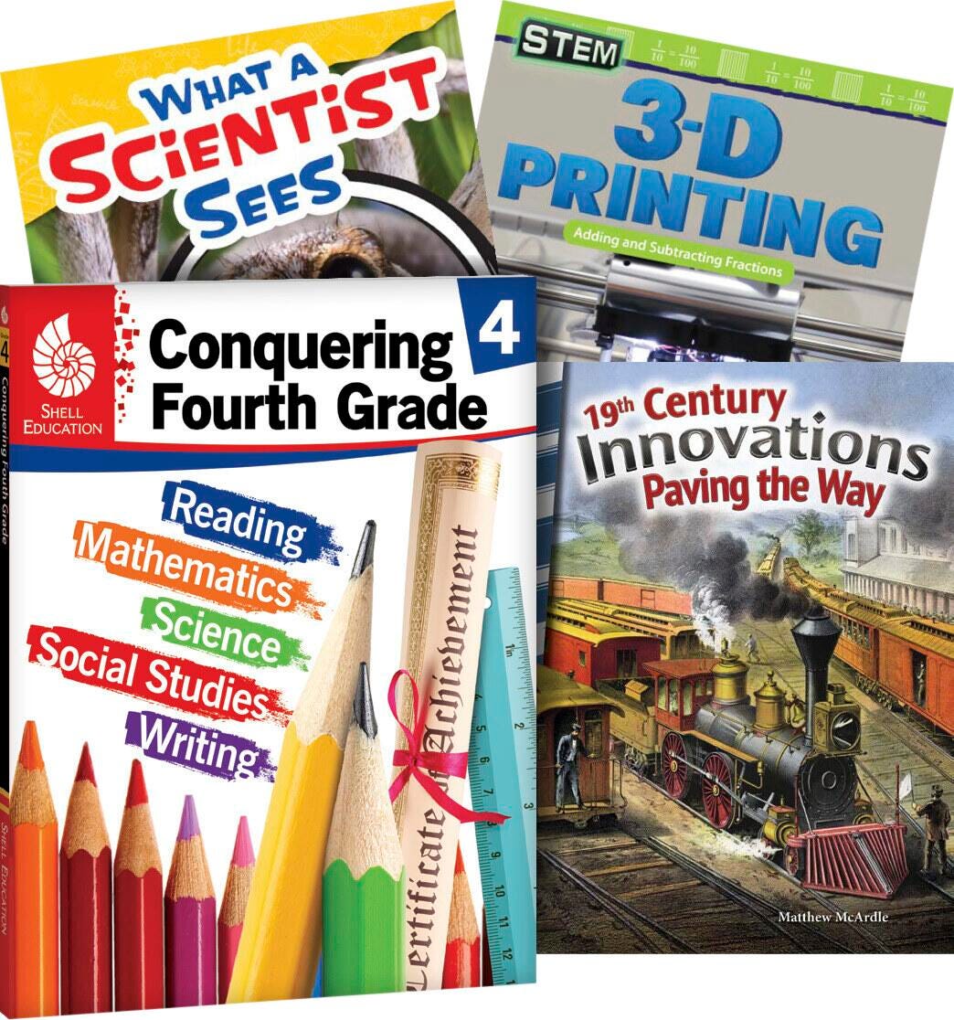 Teacher Created Materials Learn-at-Home: Conquering Fourth Grade, 4-Book Set, Item Number 2092205