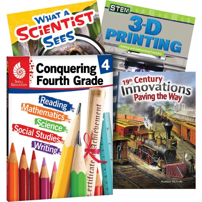 Teacher Created Materials Learn-at-Home Conquering Fourth Grade, Set of 4