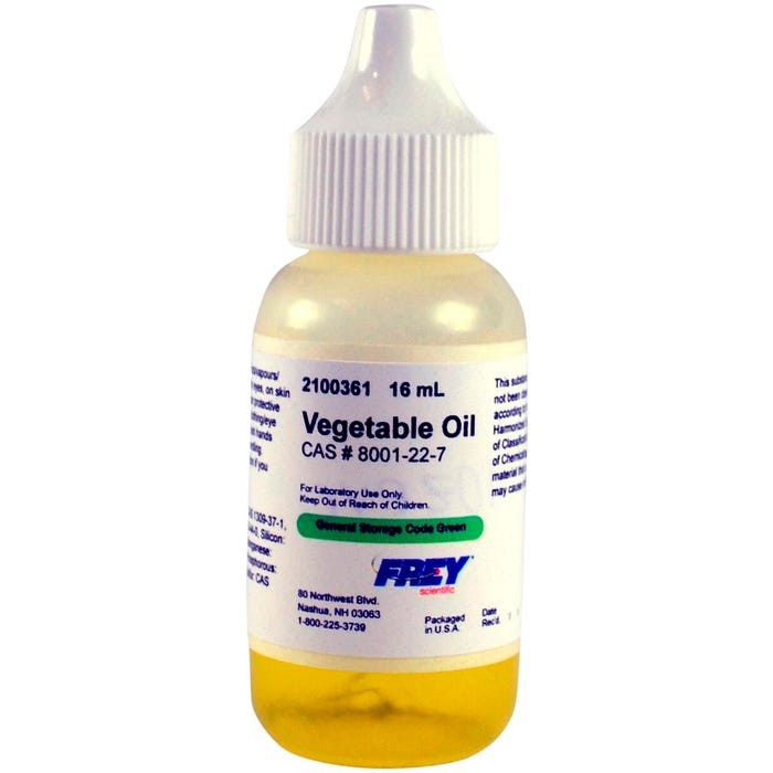Frey Scientific Vegetable Oil, Lab Grade, 16mL