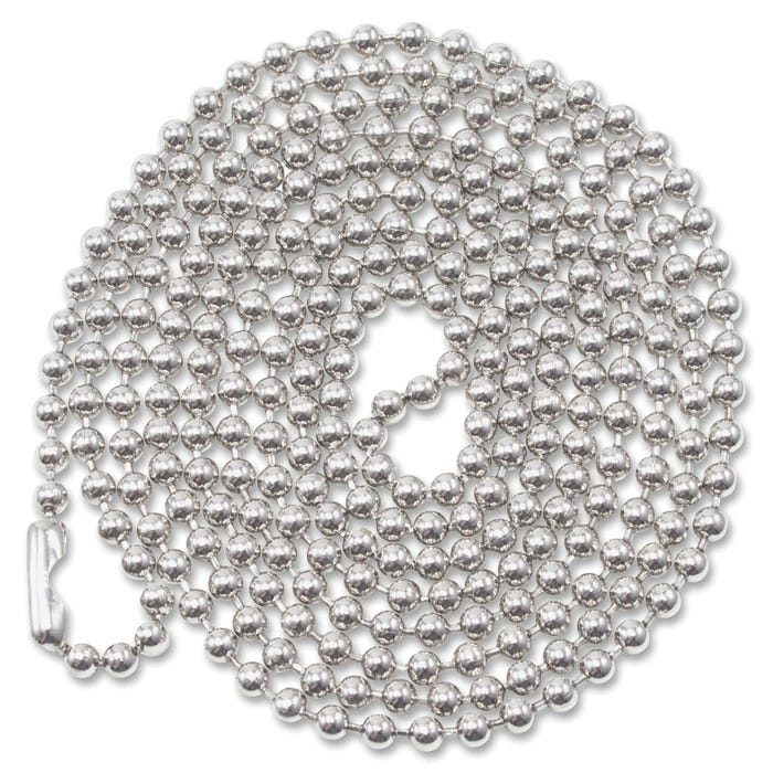 Advantus ID Badge Chain, 36 Inches, Pack of 100, Metallic