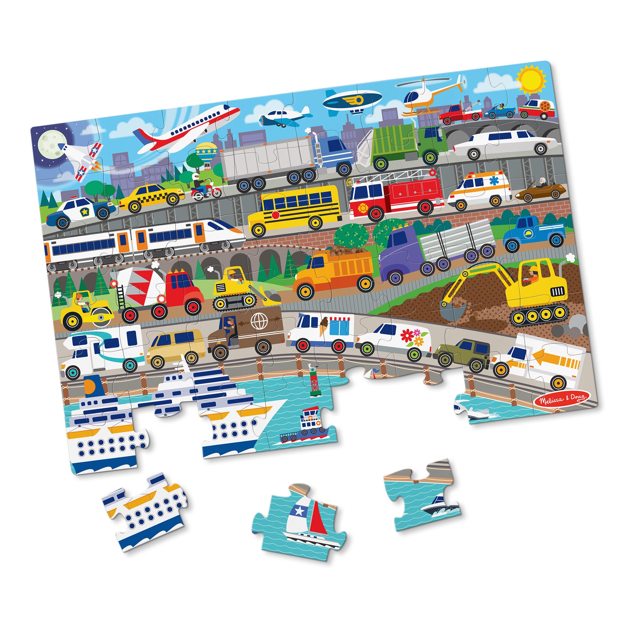 Image for Melissa & Doug Traffic Jam Floor Puzzle from School Specialty