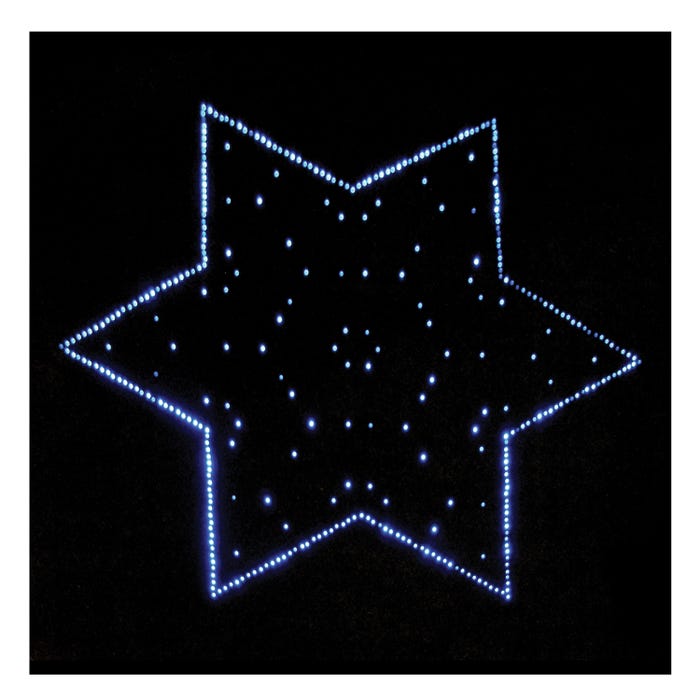 Snoezelen Star Pattern Interactive Carpet with LED Lights, 51 x 52 Inches