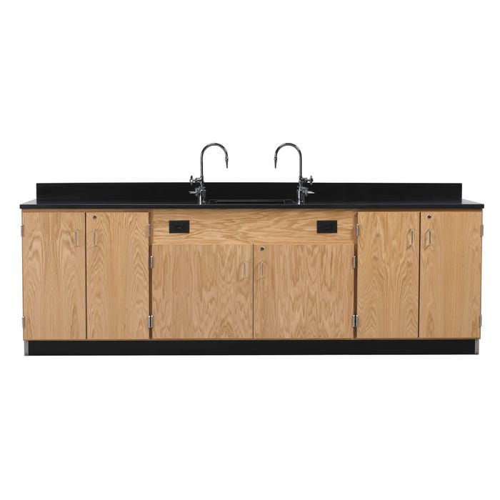Diversified Spaces Kinetic Wall Service Bench with Door Unit, 9 Feet x 24 x 35-3/4 Inches, Phenolic Resin Top