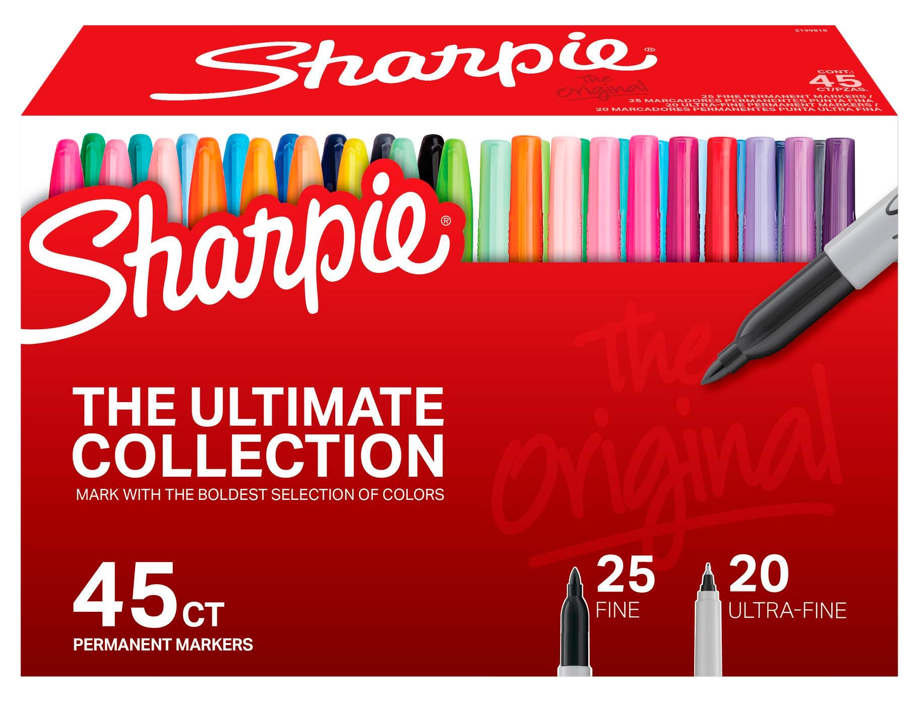 Sharpie Permanent Markers Ultimate Collection, Fine and Ultra Fine Point, Assorted, Pack of 45 2021382