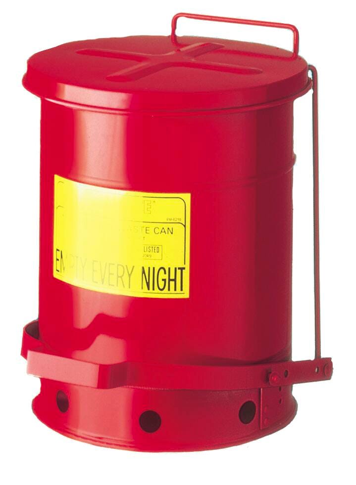 Justrite Step-On Oily Waste Can - 10 Gallon 1049294