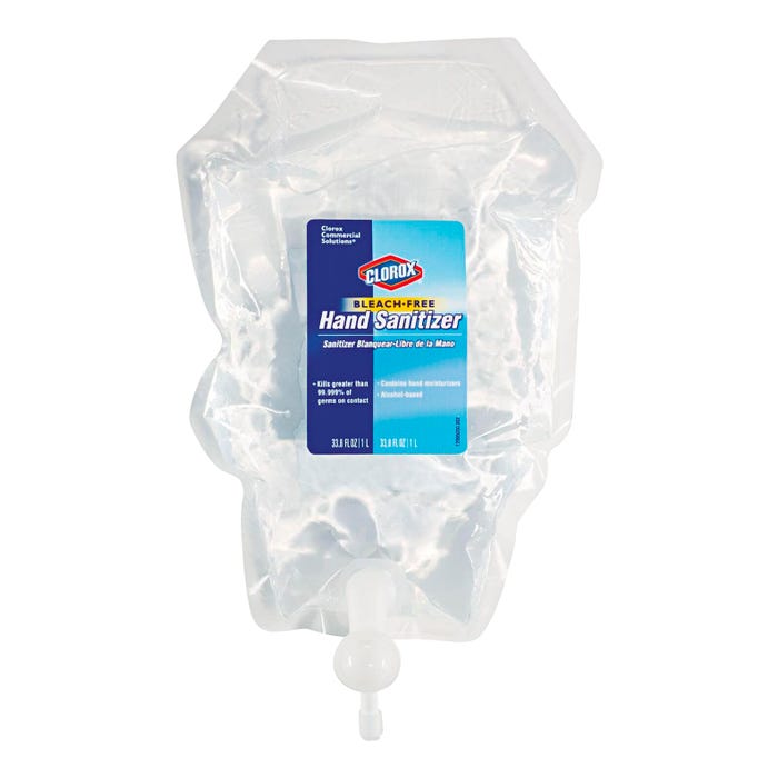 Clorox Hand Sanitizer Refill for Dispenser, 1000 ml, Clear, Ethyl Alcohol, Isopropyl Alcohol, Pack of 6