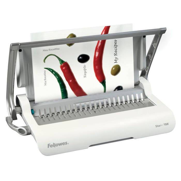 Fellowes Star+ 150 Manual Comb Binding Machine, 3/4 Inch Comb, Binds up to 150 Sheets, Punches 15 Sheets