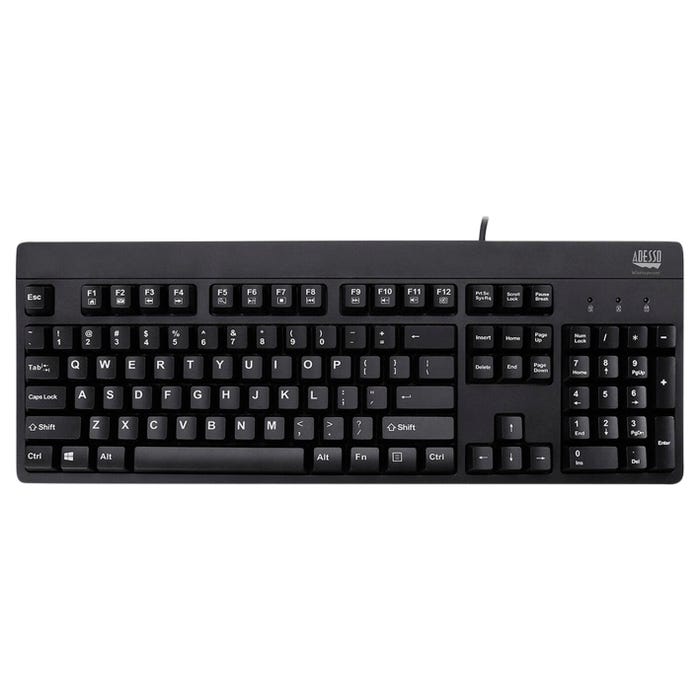 Adesso EasyTouch Waterproof USB Keyboard with Anti-Microbial Protection
