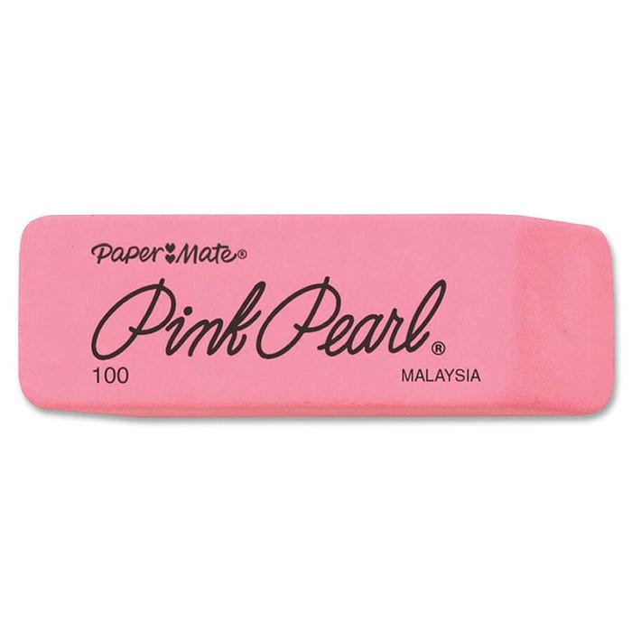 Paper Mate Pink Pearl Erasers, Medium, Pack of 24