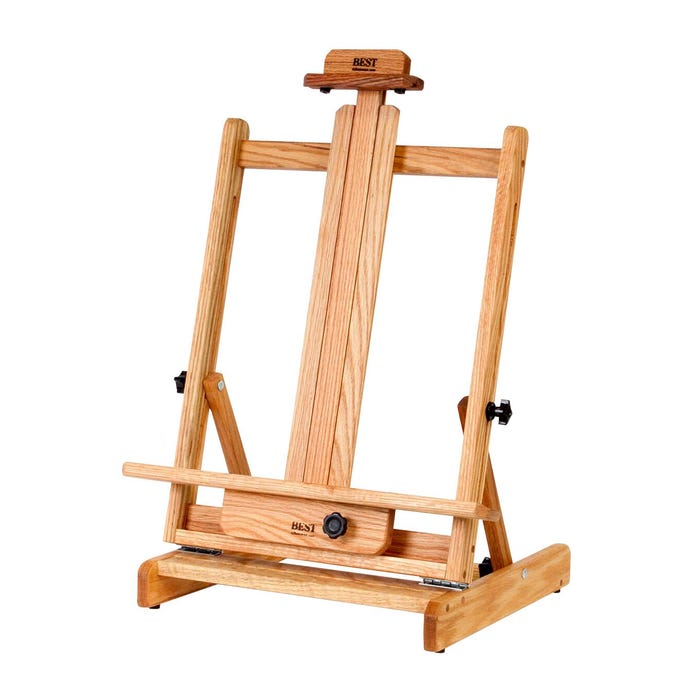 Jack Richeson BEST Deluxe Easel, Table Top, Oak Wood, 18 W x 18 D x 24-1/4 Inches