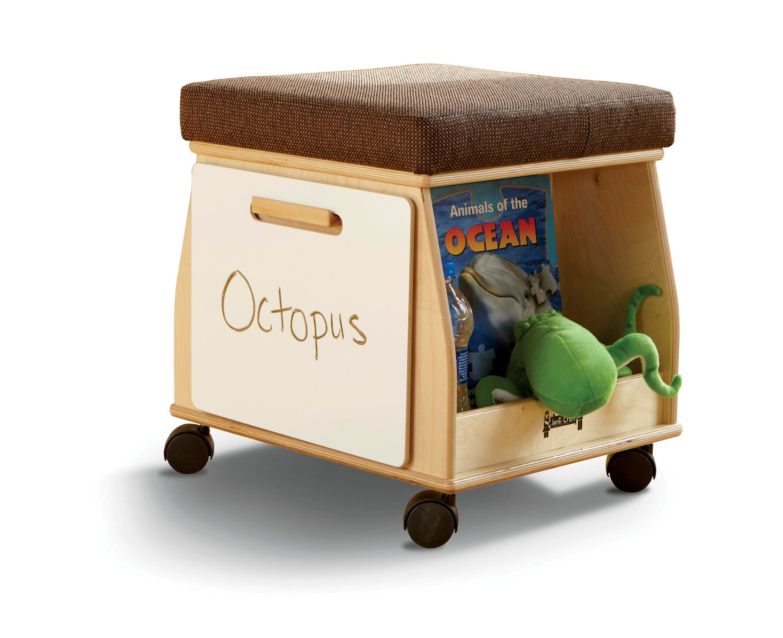 Jonti-Craft SideKick Literacy Stool, 16 x 18-1/2 x 18 Inches, Espresso, Item Number 1467805