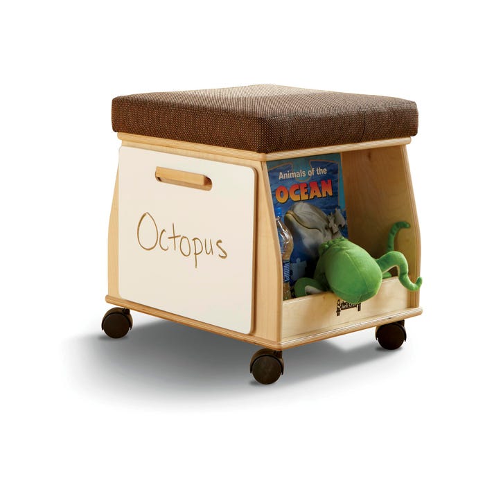 Jonti-Craft SideKick Literacy Stool, 16 x 18-1/2 x 18 Inches, Espresso