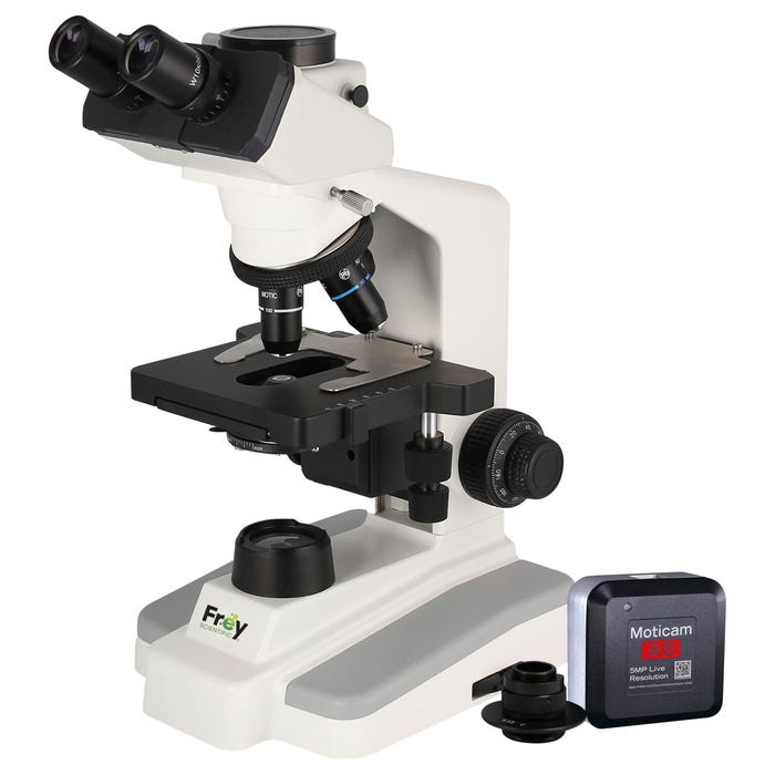 Frey Scientific Digital Trinocular University Microscope wtih Moticam A5, Semi-Plan