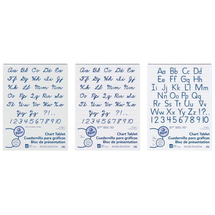 Pacon Chart Tablet Assortment, 24 x 32 Inches, White, 25 Sheets, Pack of 12