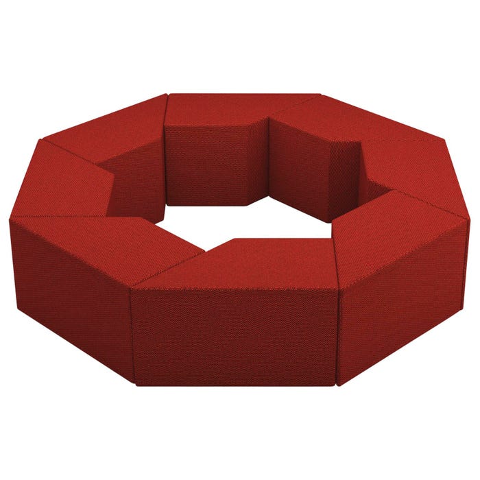Classroom Select Soft Seating NeoFuse Twirl 8-Piece Ottoman Set, 76-1/2 x 76-1/2 x 18 Inches