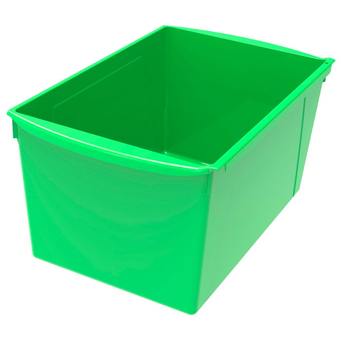Storex Interlocking Book Bin, Double Wide, 14-1/2 x 9-1/5 x 7 Inches, Green