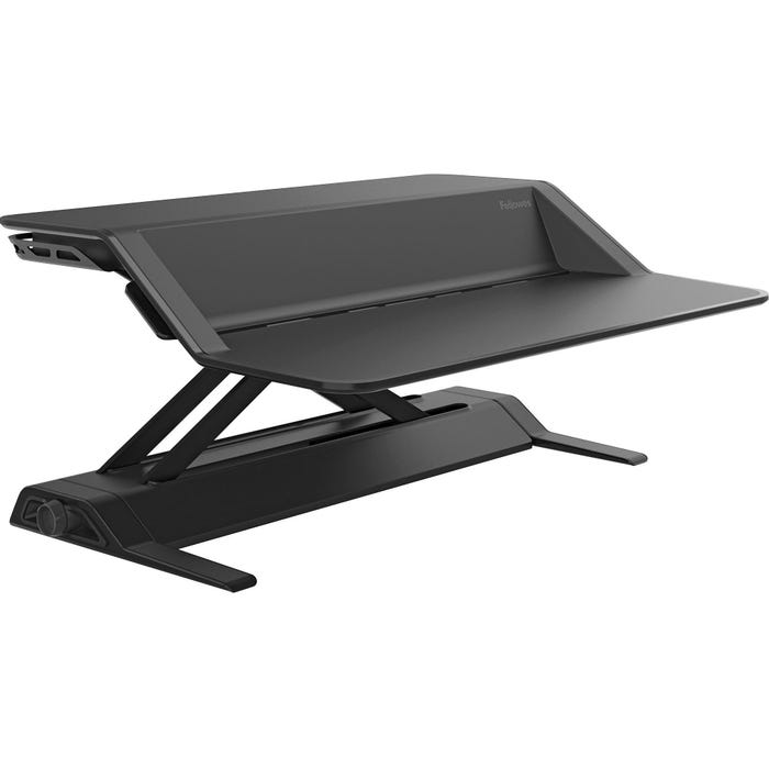 Fellowes Lotus Sit Stand Workstation, 32-3/4 x 24-3/4 x 5-1/2 Inches, Black