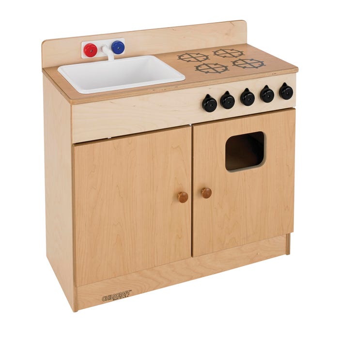 Childcraft Play Sink and Stove Combo, Wooden, 29-1/2 x 13-3/8 x 27-3/4 Inches