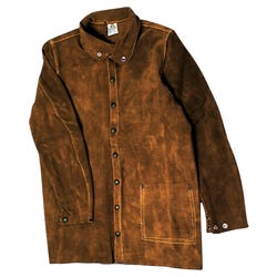 Steiner Enterprises Inc Welding Jacket, Large, 30 in L, 44 - 46 in, Split Cowhide Leather