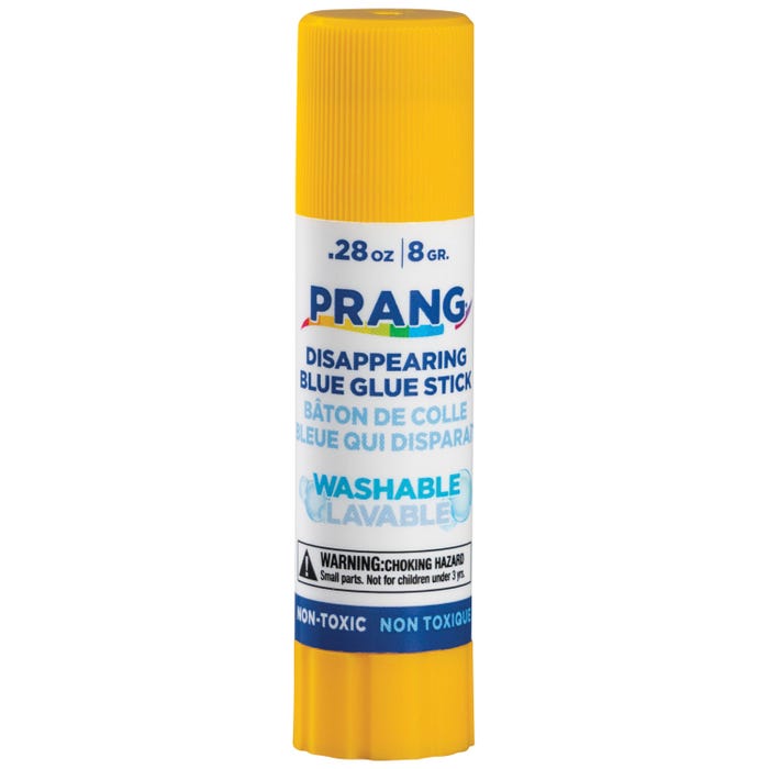 Prang Non-Toxic Odorless Washable Glue Stick, 0.28 oz, Blue and Dries Clear