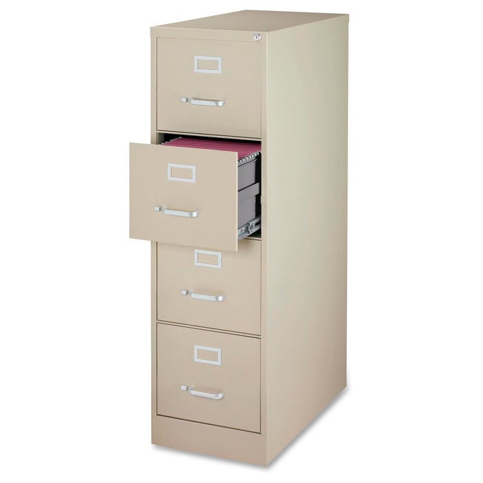 Lorell Commercial-Grade Black Deep Vertical Files, 5-Drawer, Letter, 15 x 26-1/2 x 61 Inches